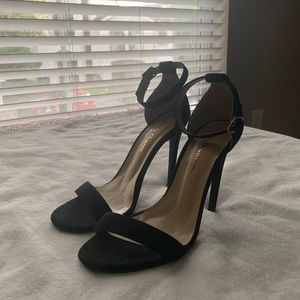 Black Ankle Strap Stilettos
